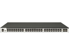 48 個(gè) 1GE Base-T 端口，4 個(gè) 10GE SFP+端口，三層以太網(wǎng)交換機(jī)